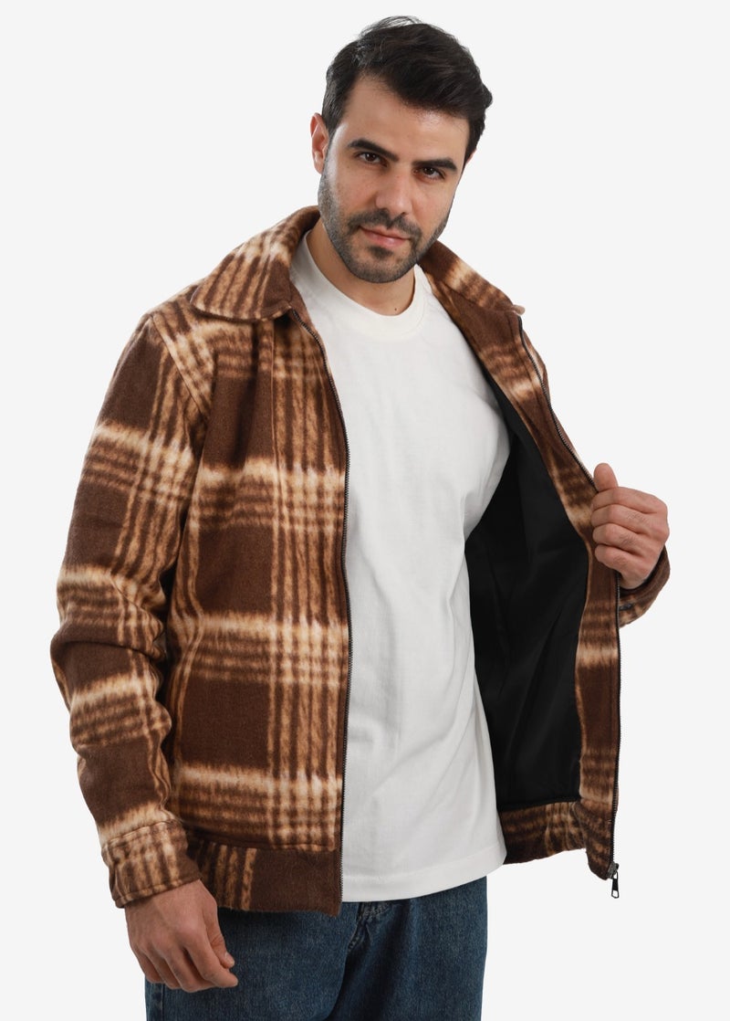 WHITE RABBIT Men’s Plaid Wool Blend Zip Jacket - Image 4